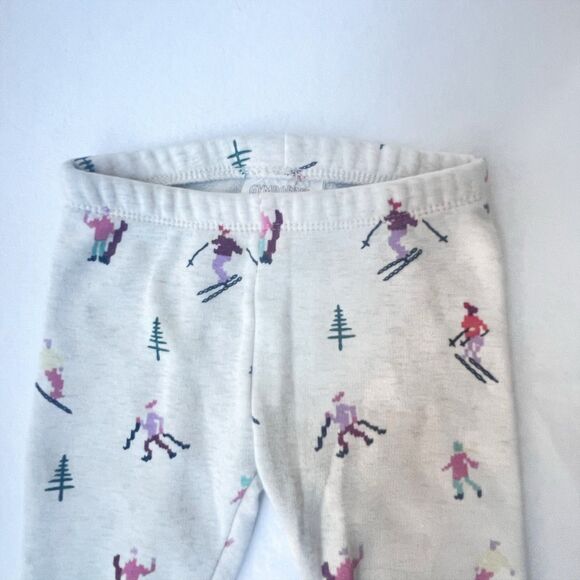 GYMBOREE SKIERS TODDLER GIRLS 2T CREAM COZY FLEECE LEGGINGS SKI WARM HOLIDAY 18’ - Picture 3 of 8